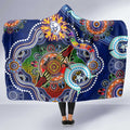 Custom NAIDOC Week 2024 Western Bulldogs Hooded Blanket Australia Aboriginal Dot Painting
