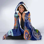 Custom NAIDOC Week 2024 Western Bulldogs Hooded Blanket Australia Aboriginal Dot Painting
