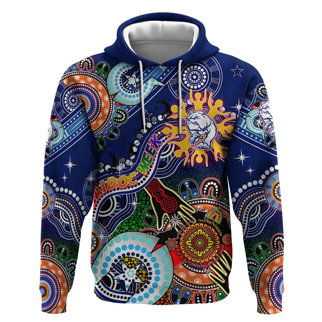 Custom NAIDOC Week 2024 Western Bulldogs Hoodie Australia Aboriginal Dot Painting