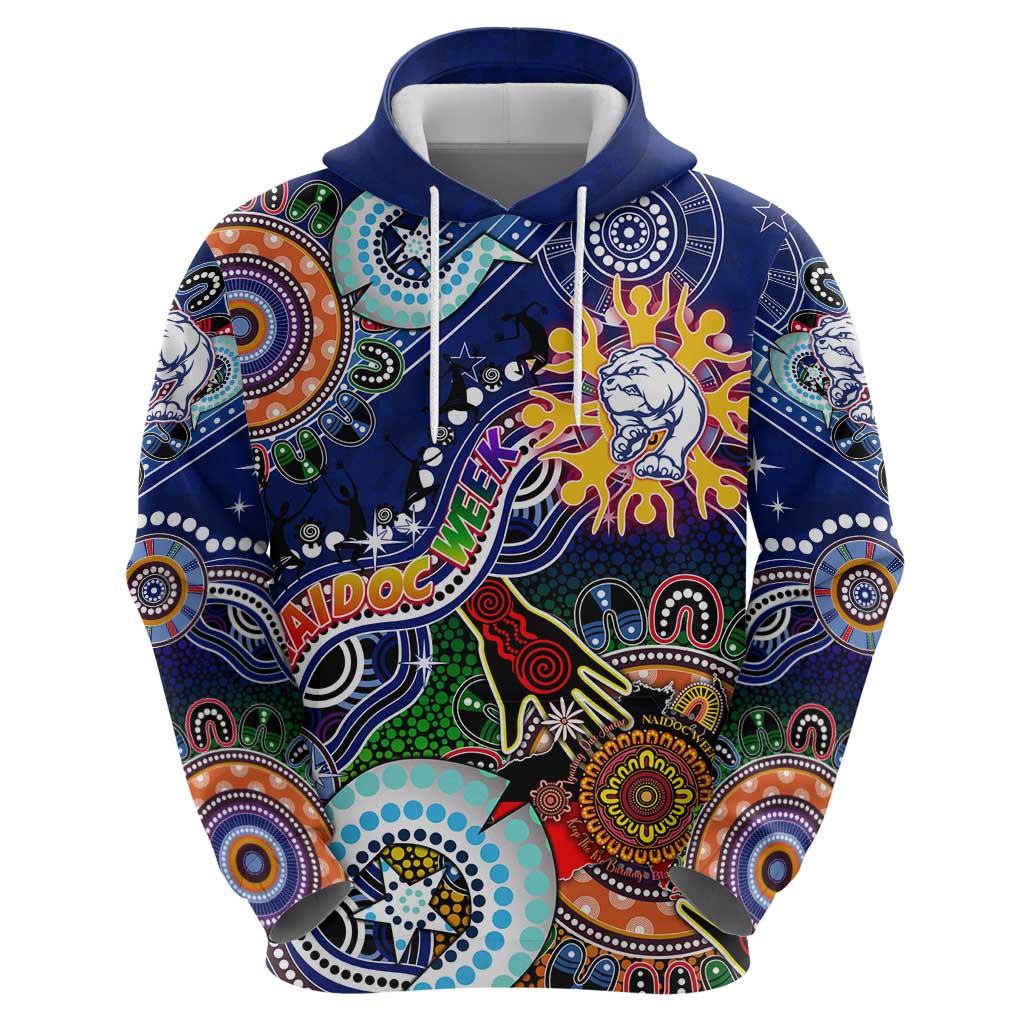 Custom NAIDOC Week 2024 Western Bulldogs Hoodie Australia Aboriginal Dot Painting