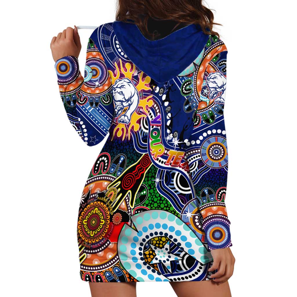 Custom NAIDOC Week 2024 Western Bulldogs Hoodie Dress Australia Aboriginal Dot Painting