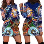 Custom NAIDOC Week 2024 Western Bulldogs Hoodie Dress Australia Aboriginal Dot Painting