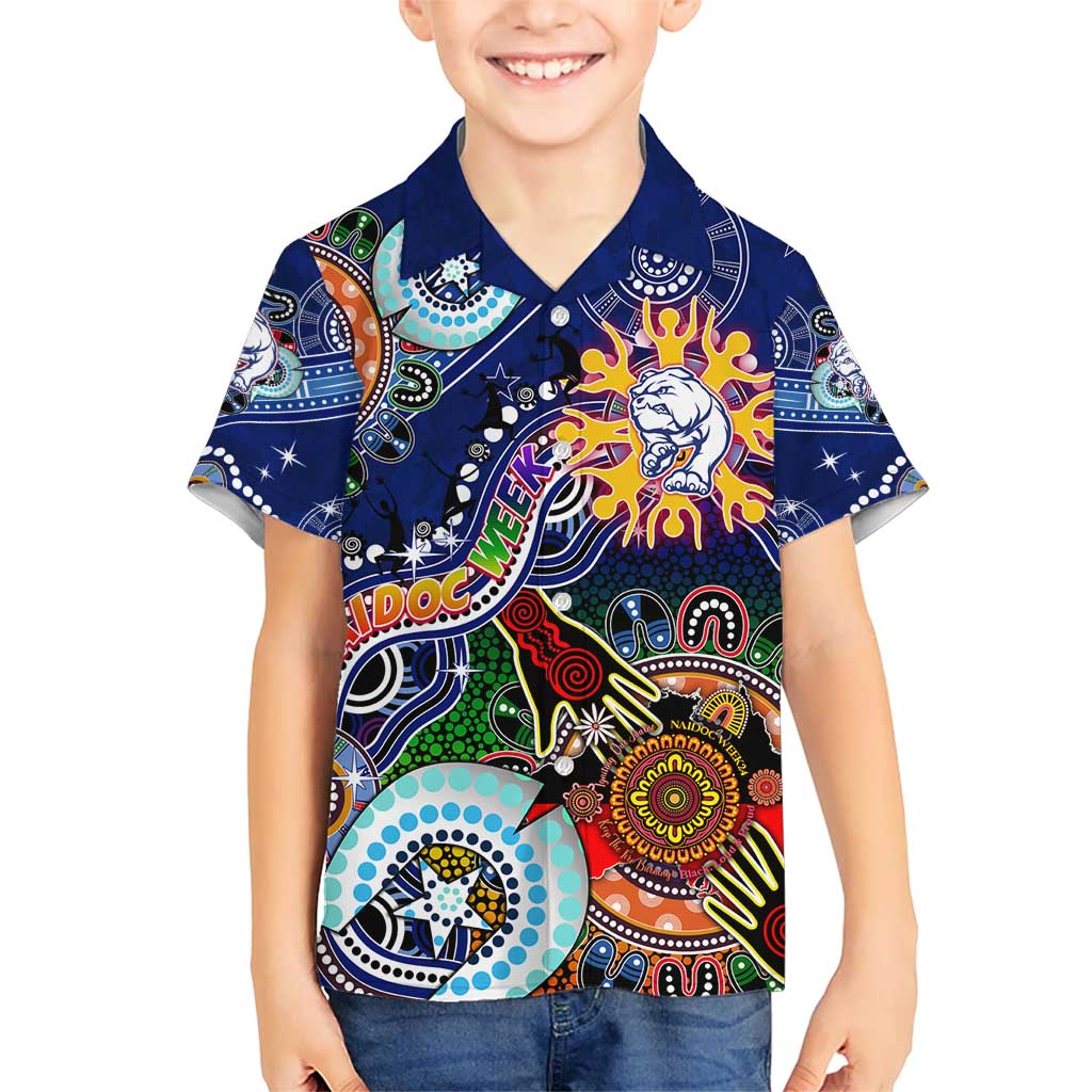 Custom NAIDOC Week 2024 Western Bulldogs Kid Hawaiian Shirt Australia Aboriginal Dot Painting