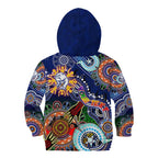 Custom NAIDOC Week 2024 Western Bulldogs Kid Hoodie Australia Aboriginal Dot Painting