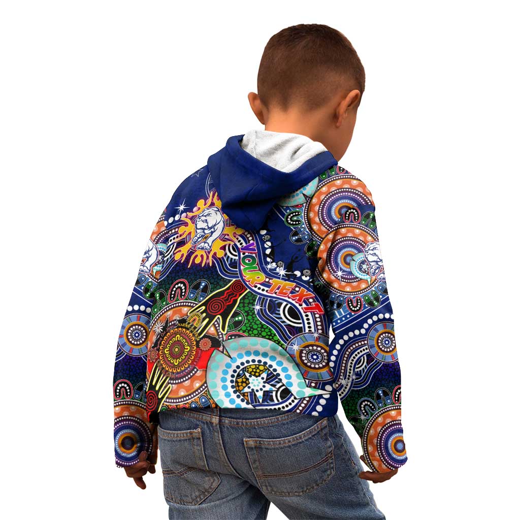 Custom NAIDOC Week 2024 Western Bulldogs Kid Hoodie Australia Aboriginal Dot Painting