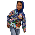 Custom NAIDOC Week 2024 Western Bulldogs Kid Hoodie Australia Aboriginal Dot Painting