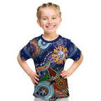 Custom NAIDOC Week 2024 Western Bulldogs Kid T Shirt Australia Aboriginal Dot Painting