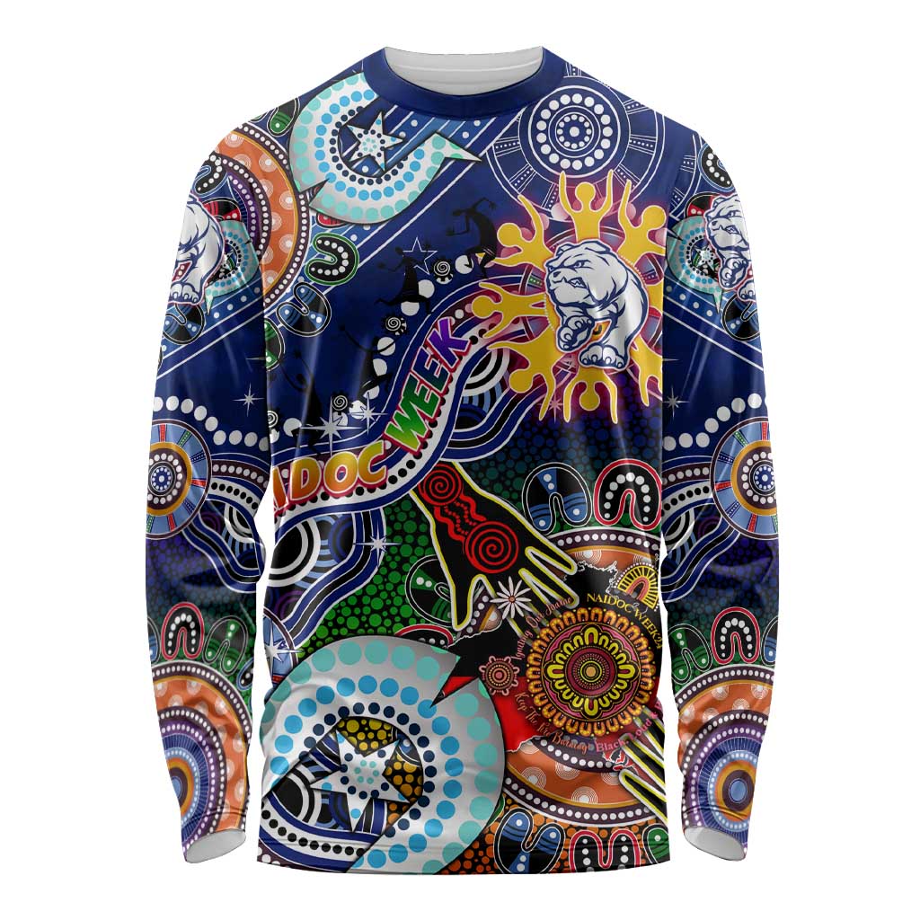 Custom NAIDOC Week 2024 Western Bulldogs Long Sleeve Shirt Australia Aboriginal Dot Painting