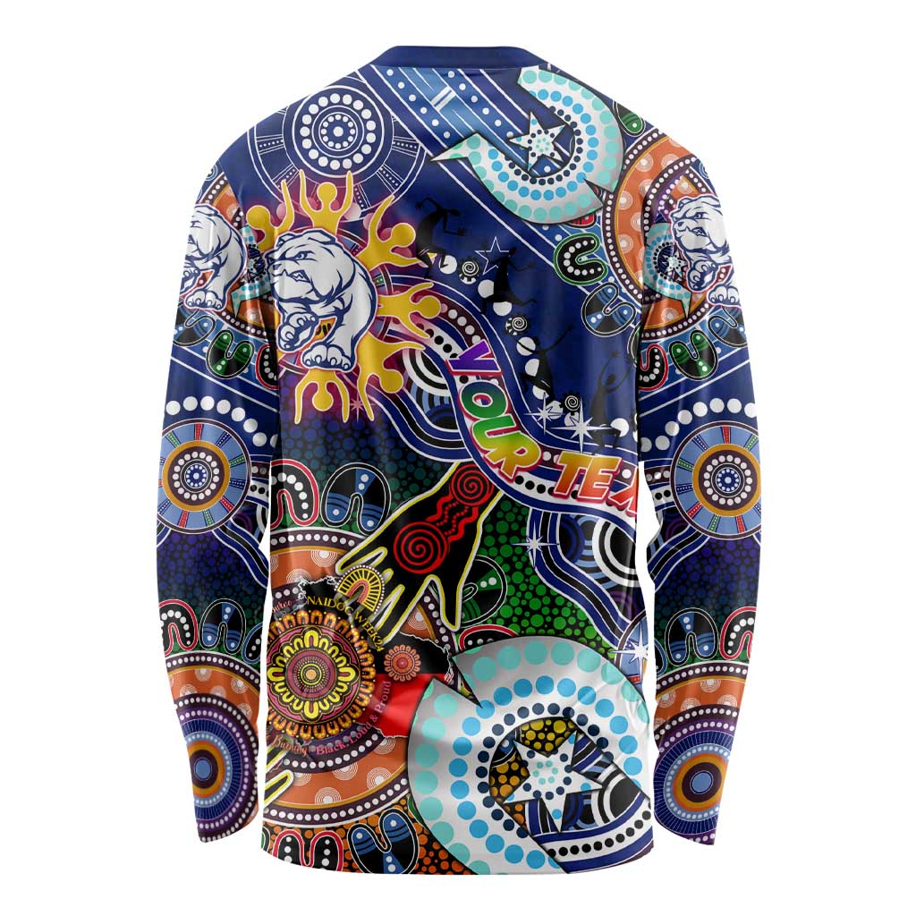 Custom NAIDOC Week 2024 Western Bulldogs Long Sleeve Shirt Australia Aboriginal Dot Painting