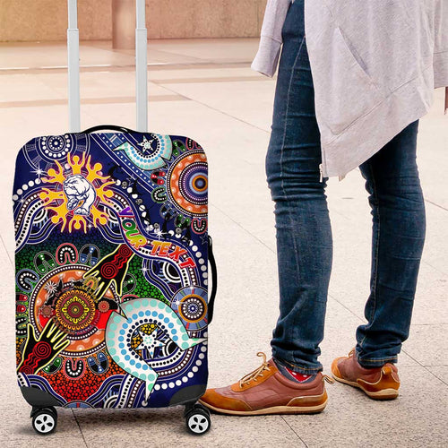 Custom NAIDOC Week 2024 Western Bulldogs Luggage Cover Australia Aboriginal Dot Painting