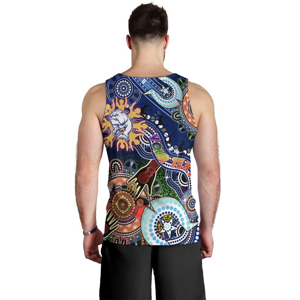 Custom NAIDOC Week 2024 Western Bulldogs Men Tank Top Australia Aboriginal Dot Painting