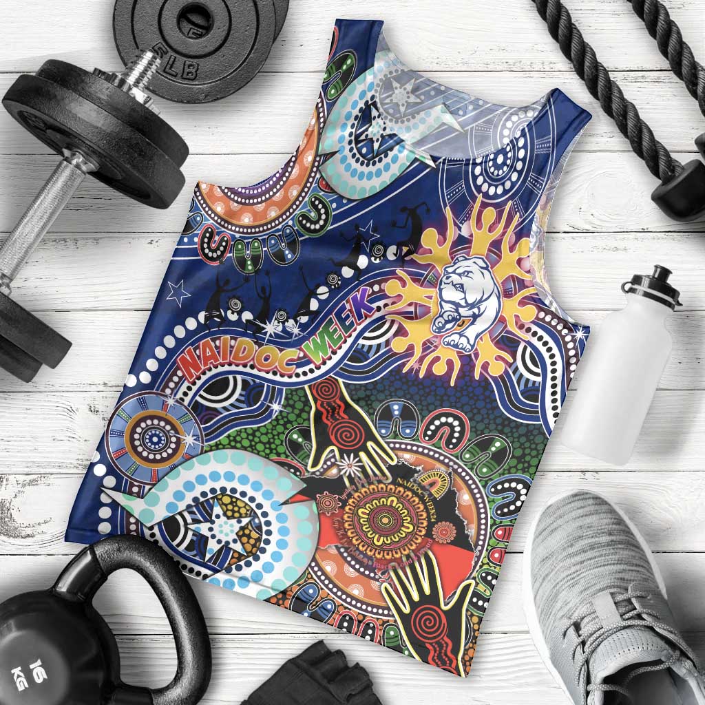 Custom NAIDOC Week 2024 Western Bulldogs Men Tank Top Australia Aboriginal Dot Painting