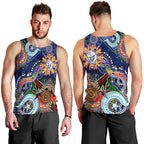 Custom NAIDOC Week 2024 Western Bulldogs Men Tank Top Australia Aboriginal Dot Painting