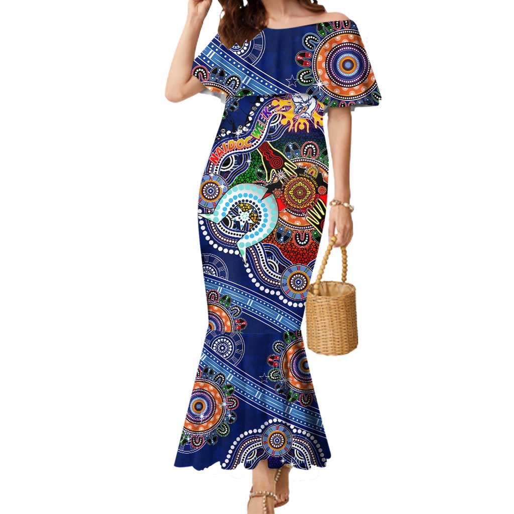 Custom NAIDOC Week 2024 Western Bulldogs Mermaid Dress Australia Aboriginal Dot Painting