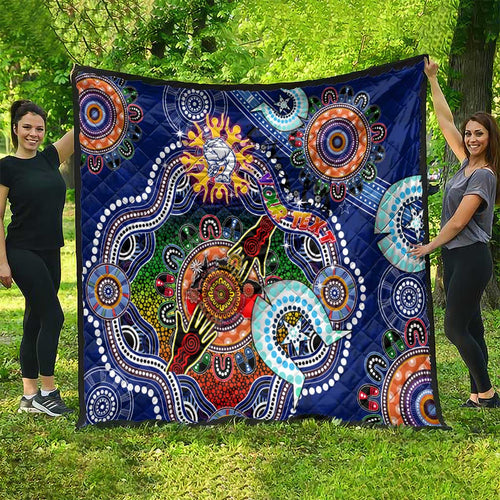 Custom NAIDOC Week 2024 Western Bulldogs Quilt Australia Aboriginal Dot Painting