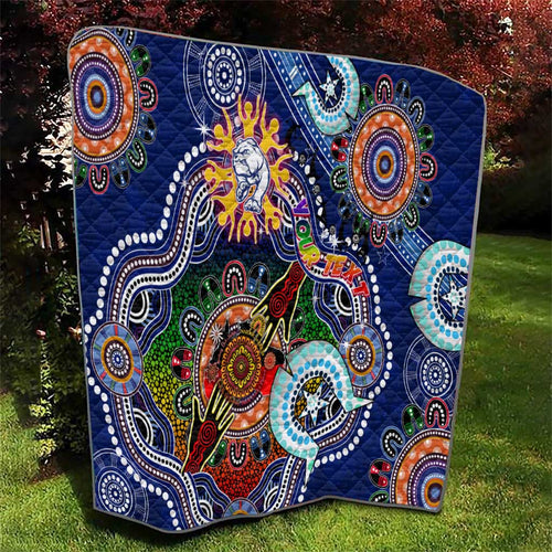 Custom NAIDOC Week 2024 Western Bulldogs Quilt Australia Aboriginal Dot Painting