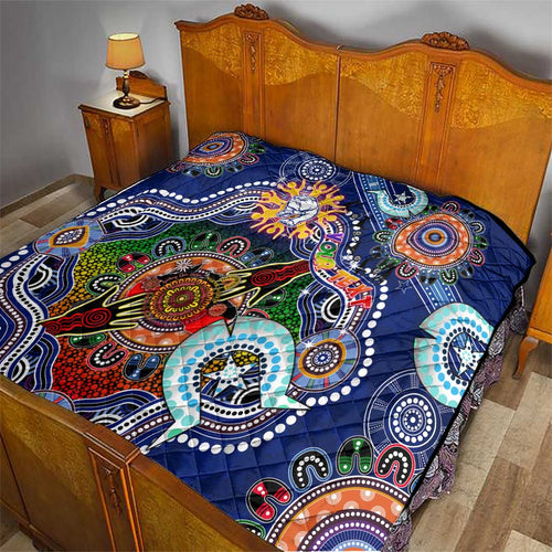 Custom NAIDOC Week 2024 Western Bulldogs Quilt Australia Aboriginal Dot Painting