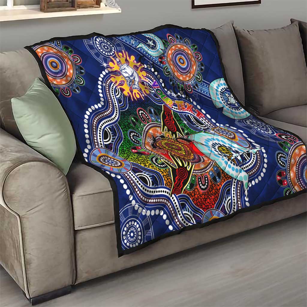 Custom NAIDOC Week 2024 Western Bulldogs Quilt Australia Aboriginal Dot Painting