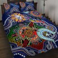 Custom NAIDOC Week 2024 Western Bulldogs Quilt Bed Set Australia Aboriginal Dot Painting