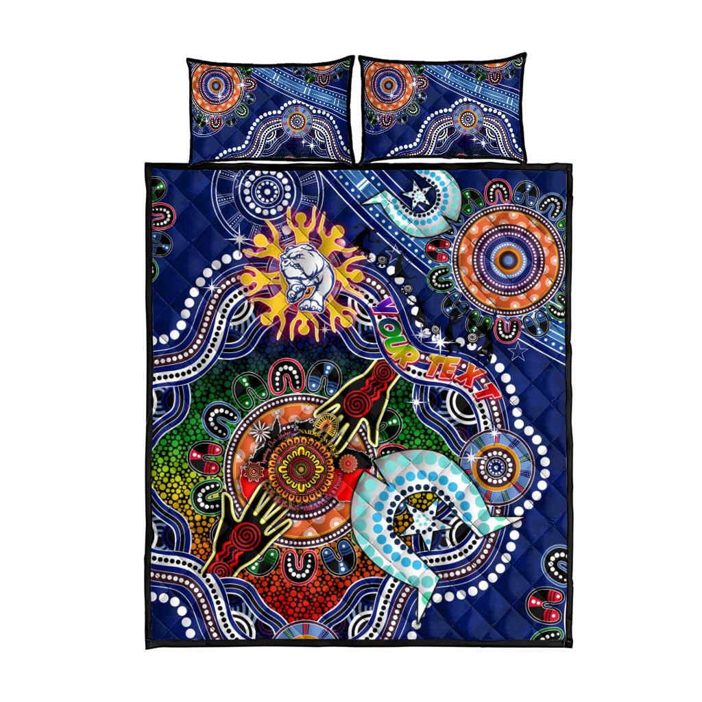 Custom NAIDOC Week 2024 Western Bulldogs Quilt Bed Set Australia Aboriginal Dot Painting
