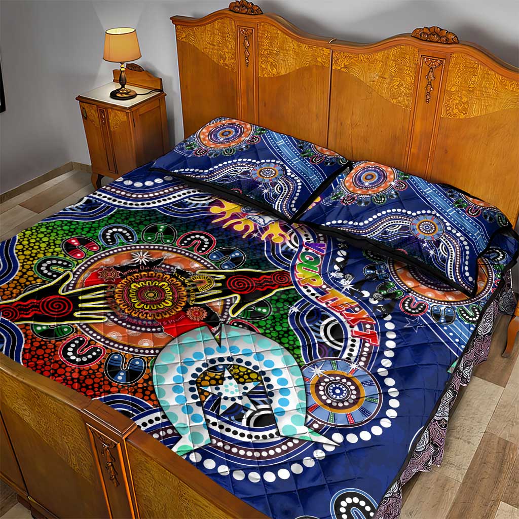 Custom NAIDOC Week 2024 Western Bulldogs Quilt Bed Set Australia Aboriginal Dot Painting