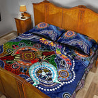 Custom NAIDOC Week 2024 Western Bulldogs Quilt Bed Set Australia Aboriginal Dot Painting