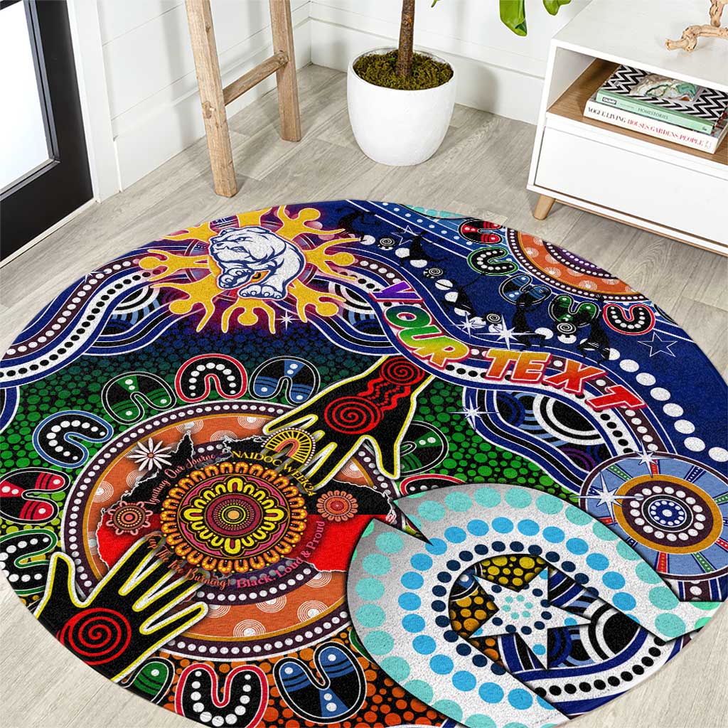 Custom NAIDOC Week 2024 Western Bulldogs Round Carpet Australia Aboriginal Dot Painting