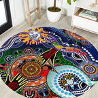 Custom NAIDOC Week 2024 Western Bulldogs Round Carpet Australia Aboriginal Dot Painting
