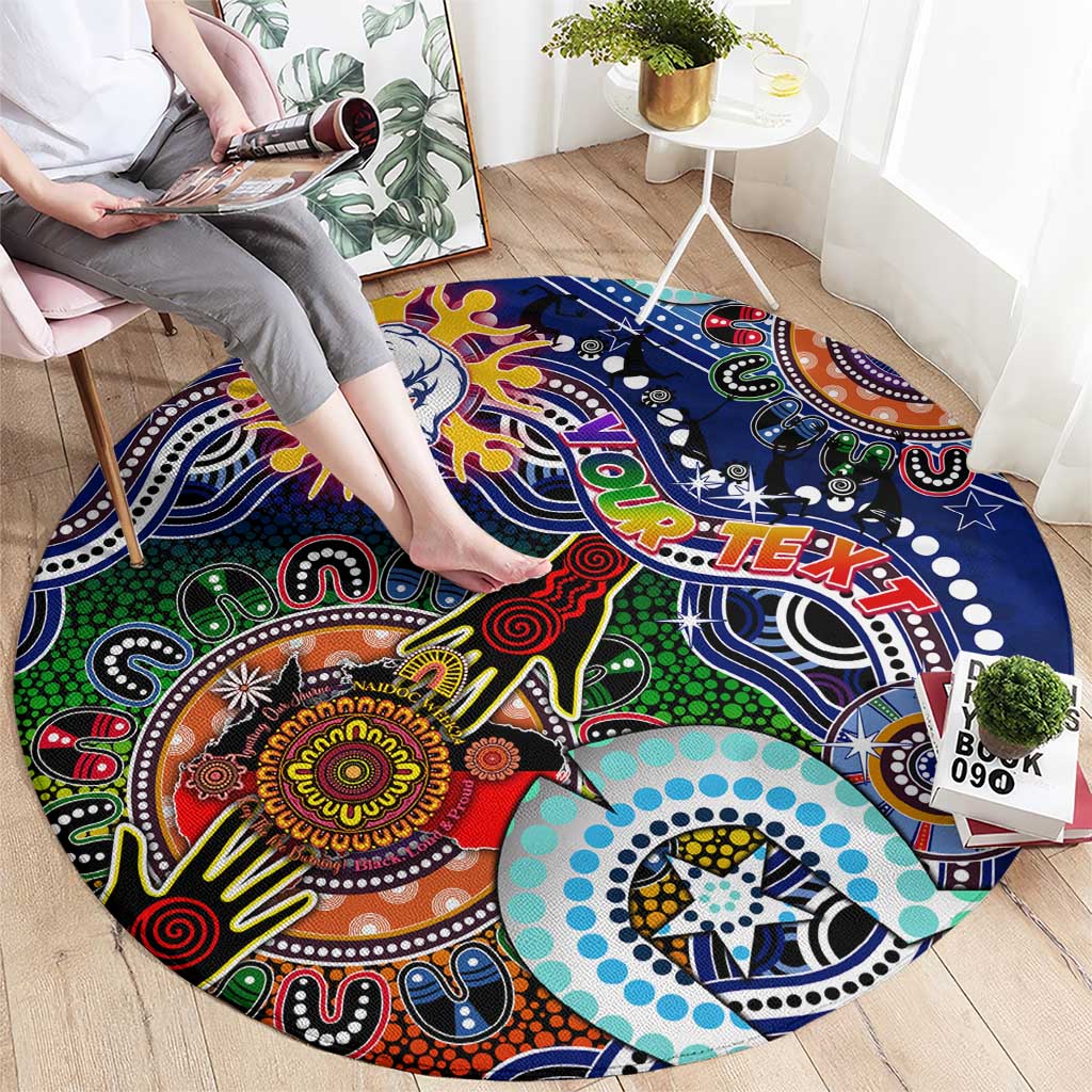 Custom NAIDOC Week 2024 Western Bulldogs Round Carpet Australia Aboriginal Dot Painting