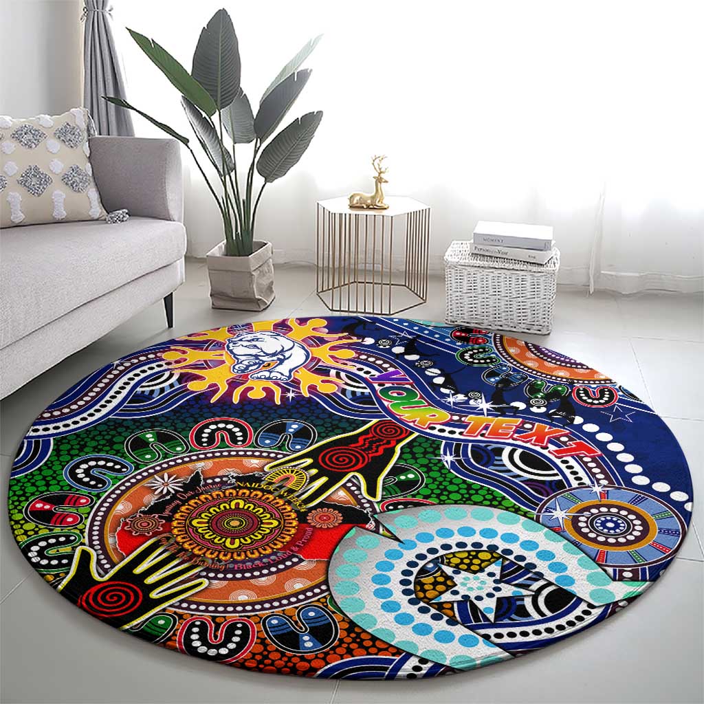 Custom NAIDOC Week 2024 Western Bulldogs Round Carpet Australia Aboriginal Dot Painting
