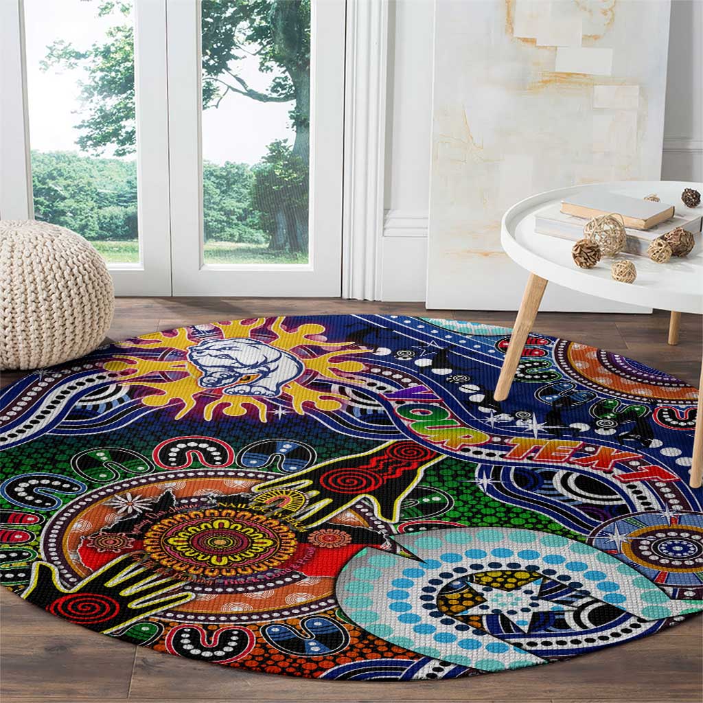Custom NAIDOC Week 2024 Western Bulldogs Round Carpet Australia Aboriginal Dot Painting