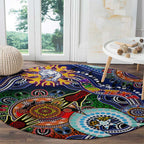 Custom NAIDOC Week 2024 Western Bulldogs Round Carpet Australia Aboriginal Dot Painting