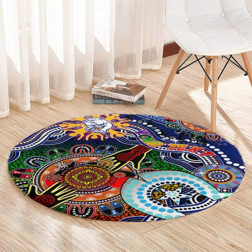 Custom NAIDOC Week 2024 Western Bulldogs Round Carpet Australia Aboriginal Dot Painting