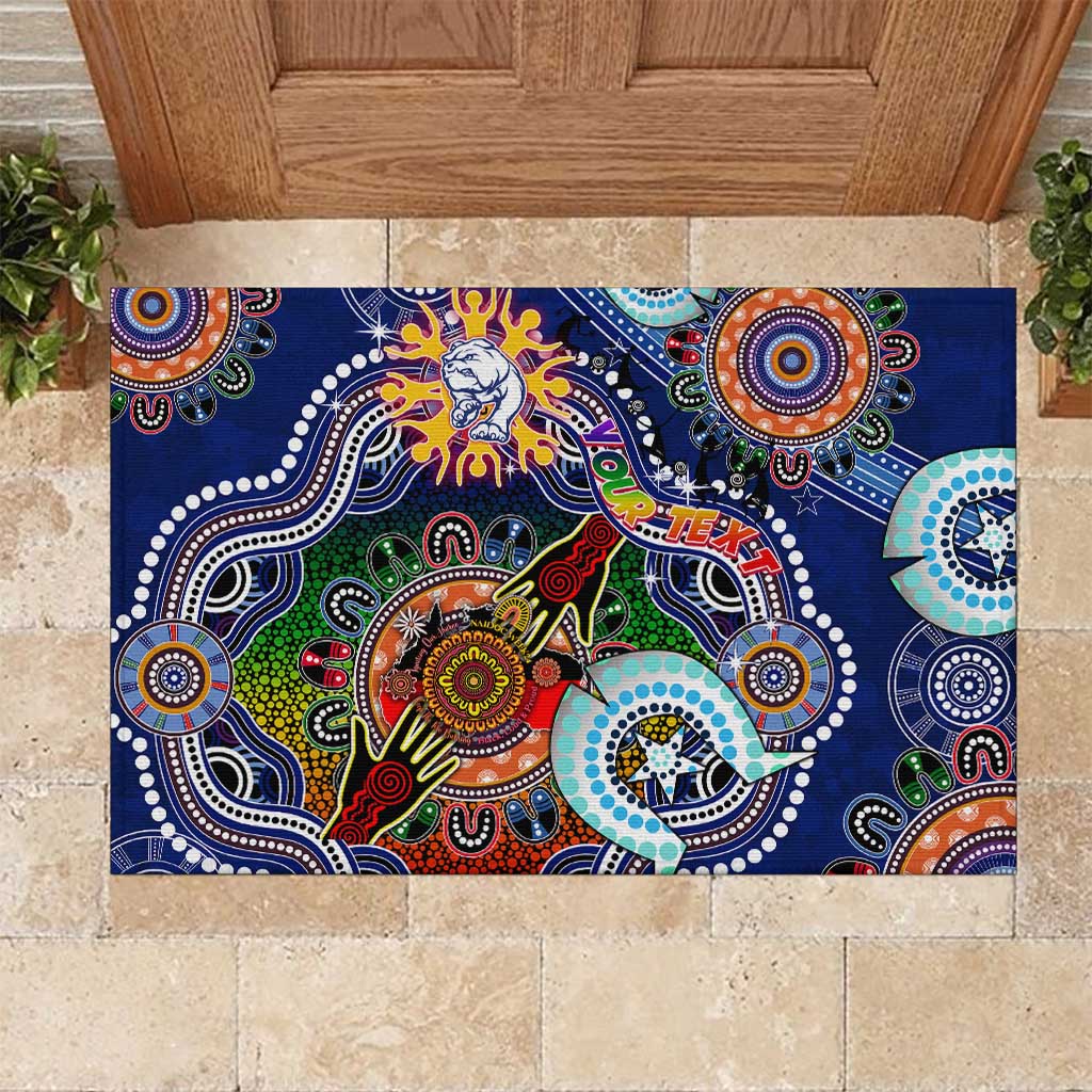 Custom NAIDOC Week 2024 Western Bulldogs Rubber Doormat Australia Aboriginal Dot Painting