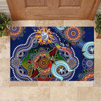 Custom NAIDOC Week 2024 Western Bulldogs Rubber Doormat Australia Aboriginal Dot Painting
