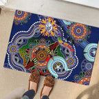 Custom NAIDOC Week 2024 Western Bulldogs Rubber Doormat Australia Aboriginal Dot Painting