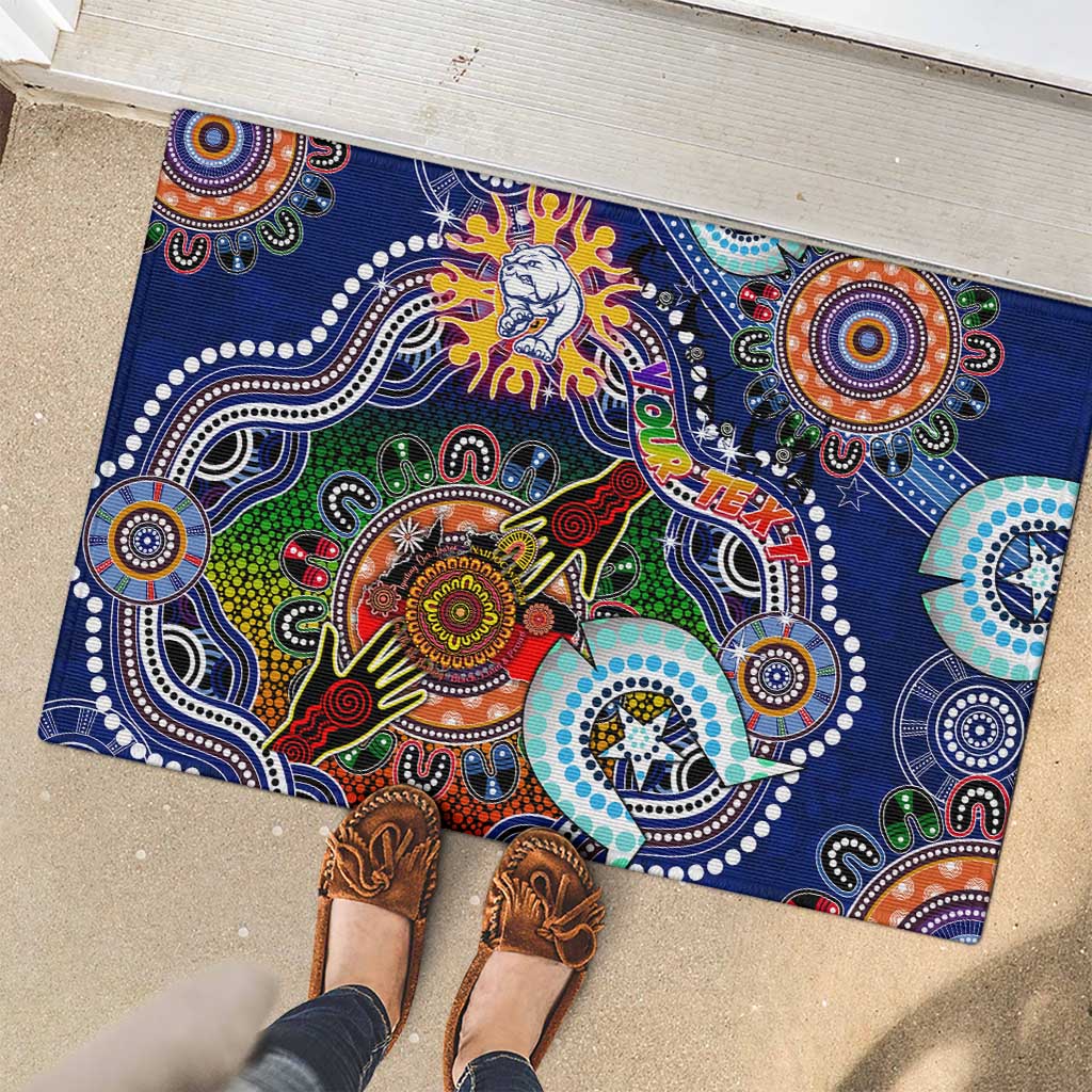 Custom NAIDOC Week 2024 Western Bulldogs Rubber Doormat Australia Aboriginal Dot Painting