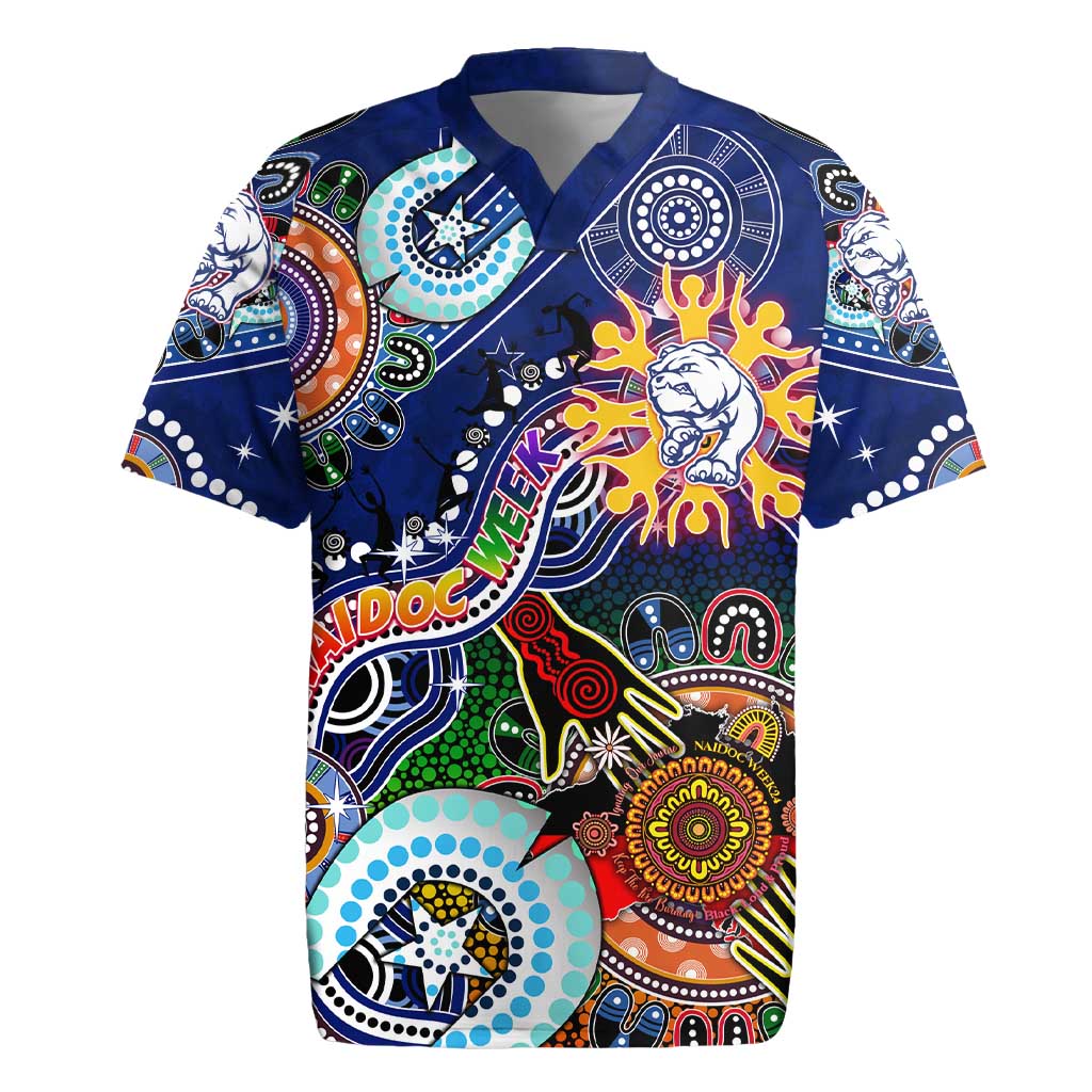 Custom NAIDOC Week 2024 Western Bulldogs Rugby Jersey Australia Aboriginal Dot Painting