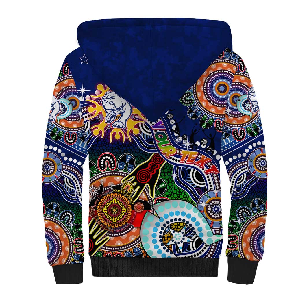Custom NAIDOC Week 2024 Western Bulldogs Sherpa Hoodie Australia Aboriginal Dot Painting