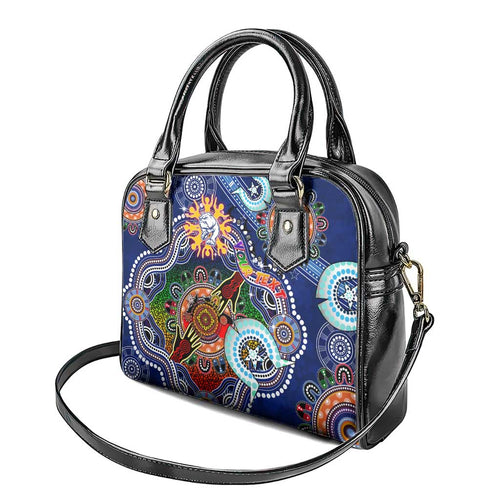 Custom NAIDOC Week 2024 Western Bulldogs Shoulder Handbag Australia Aboriginal Dot Painting