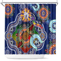 Custom NAIDOC Week 2024 Western Bulldogs Shower Curtain Australia Aboriginal Dot Painting
