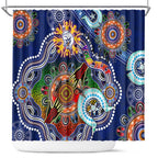Custom NAIDOC Week 2024 Western Bulldogs Shower Curtain Australia Aboriginal Dot Painting