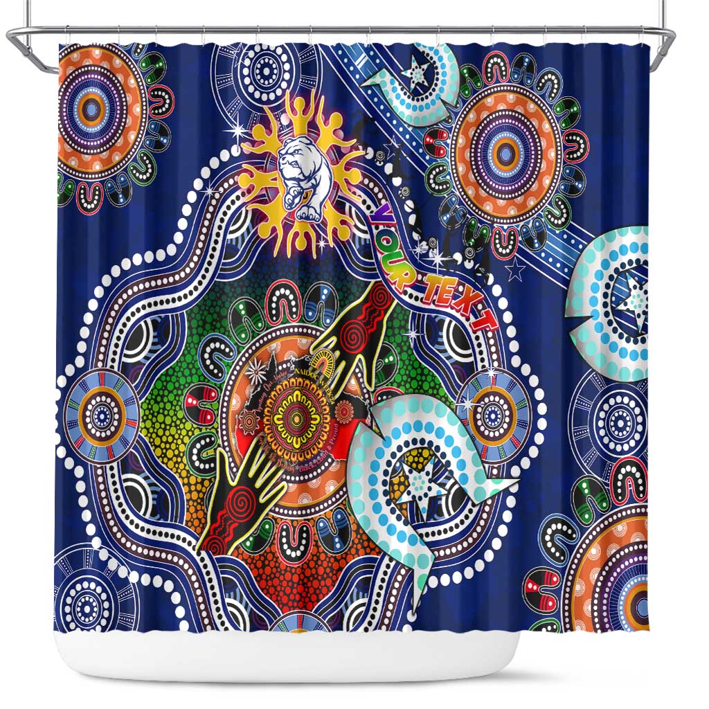 Custom NAIDOC Week 2024 Western Bulldogs Shower Curtain Australia Aboriginal Dot Painting