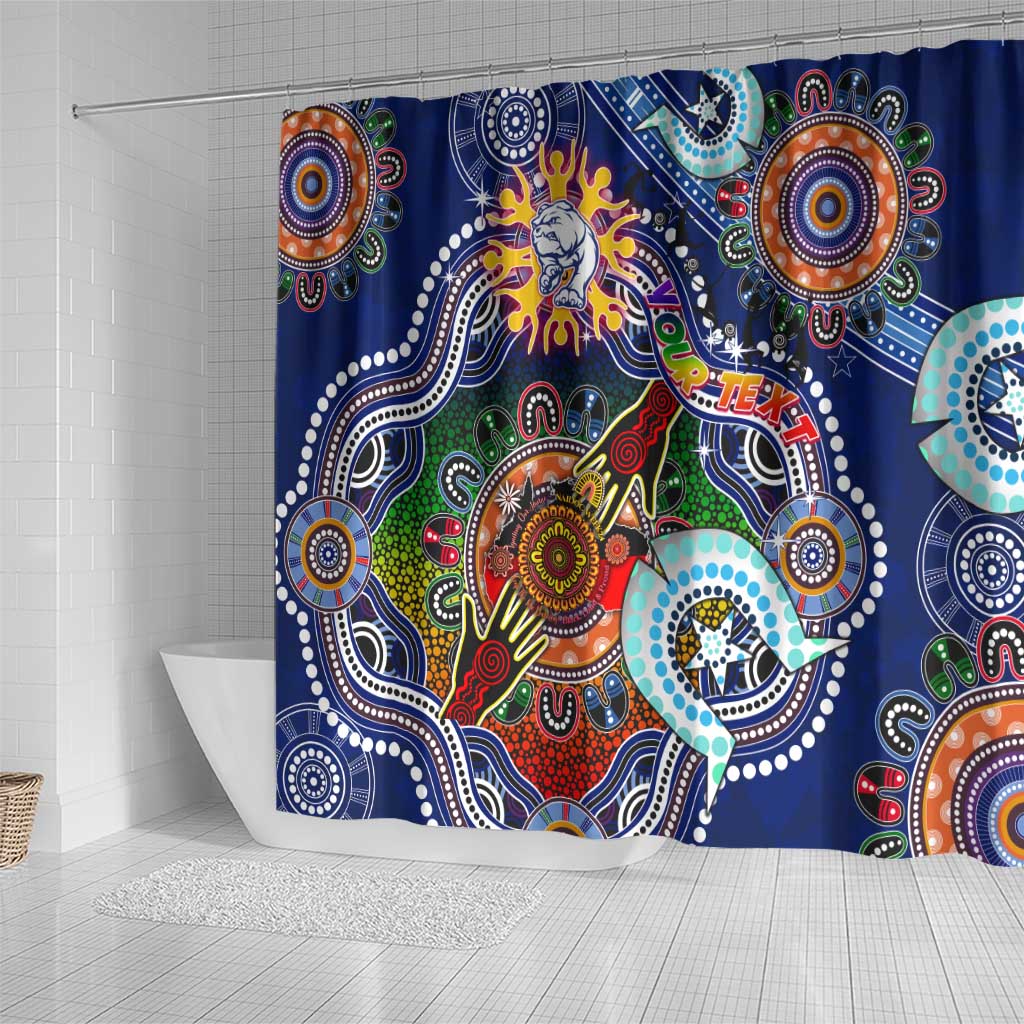 Custom NAIDOC Week 2024 Western Bulldogs Shower Curtain Australia Aboriginal Dot Painting