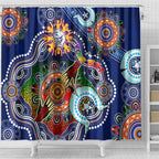 Custom NAIDOC Week 2024 Western Bulldogs Shower Curtain Australia Aboriginal Dot Painting