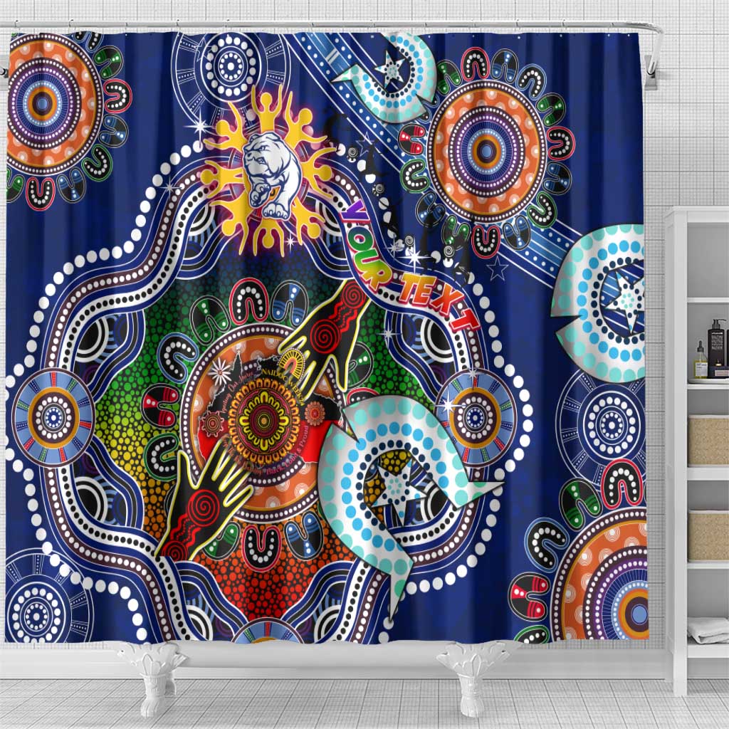 Custom NAIDOC Week 2024 Western Bulldogs Shower Curtain Australia Aboriginal Dot Painting