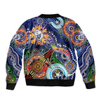 Custom NAIDOC Week 2024 Western Bulldogs Sleeve Zip Bomber Jacket Australia Aboriginal Dot Painting