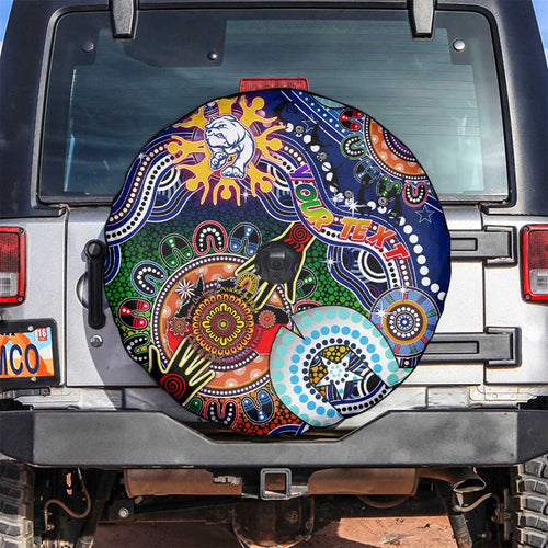 Custom NAIDOC Week 2024 Western Bulldogs Spare Tire Cover Australia Aboriginal Dot Painting