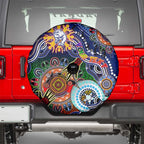 Custom NAIDOC Week 2024 Western Bulldogs Spare Tire Cover Australia Aboriginal Dot Painting