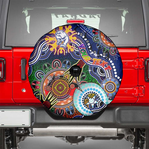 Custom NAIDOC Week 2024 Western Bulldogs Spare Tire Cover Australia Aboriginal Dot Painting